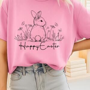 Happy Easter Bunny Graphic Tee, Spring Holiday S Shirt